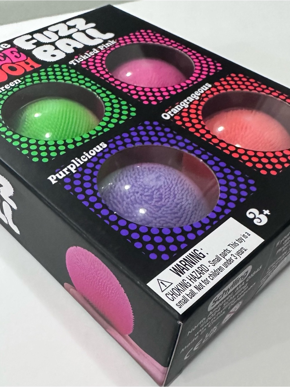 Teenie NeeDoh Fuzz Ball Pack - Pink, Green, Orange, Purple  Authentic